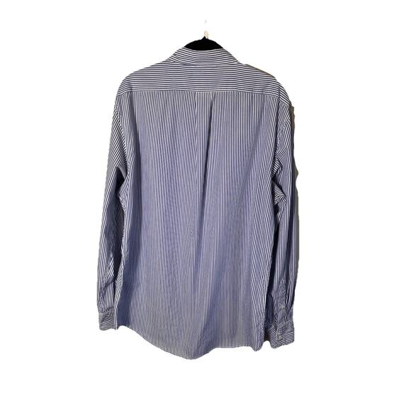 U.S. Polo Assn. Men’s L Button Down Shirt Blue White Stripe Long Sleeve Logo - Picture 7 of 7